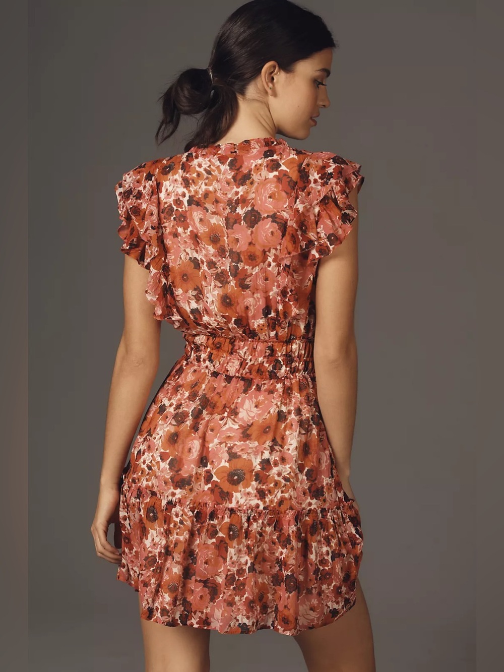 PAIGE Muriel Floral Print Silk Minidress Size 6 - Picture 8 of 8